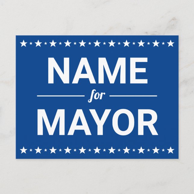 Personalised Name for Mayor Custom Text Election Postcard (Front)