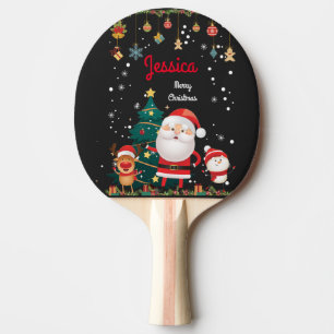 Personalised Name For Your Child, Santa Christmas  Ping Pong Paddle