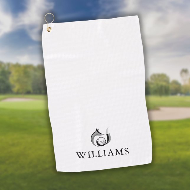 Personalised Name Fox And Golf Ball Golf Towel (Creator Uploaded)