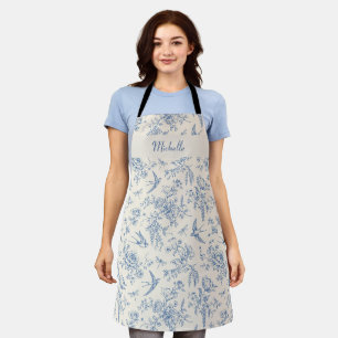 Personalised Name French Country Toile de Jouy Apron