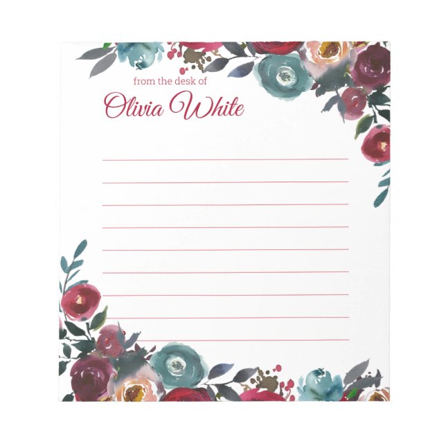 Personalised Name | From The Desk Of Notepad (Front)