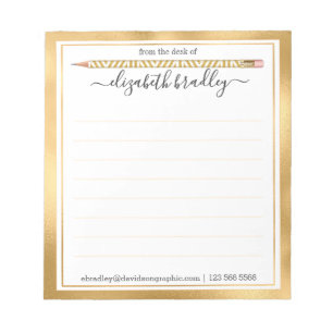 Personalised Name From The Desk Of Notepad