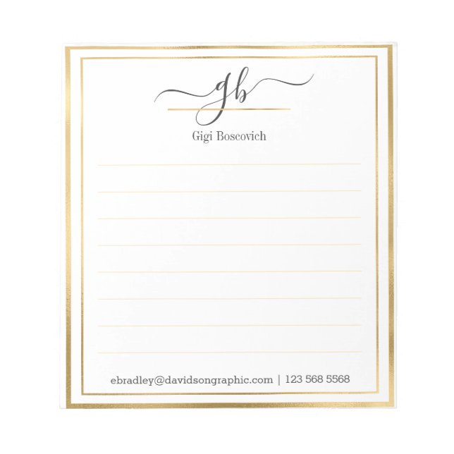 Personalised Name | From The Desk Of Notepad (Front)