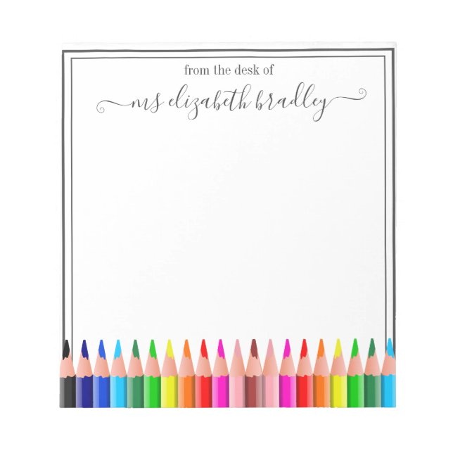 Personalised Name | From The Desk Of Notepad (Front)