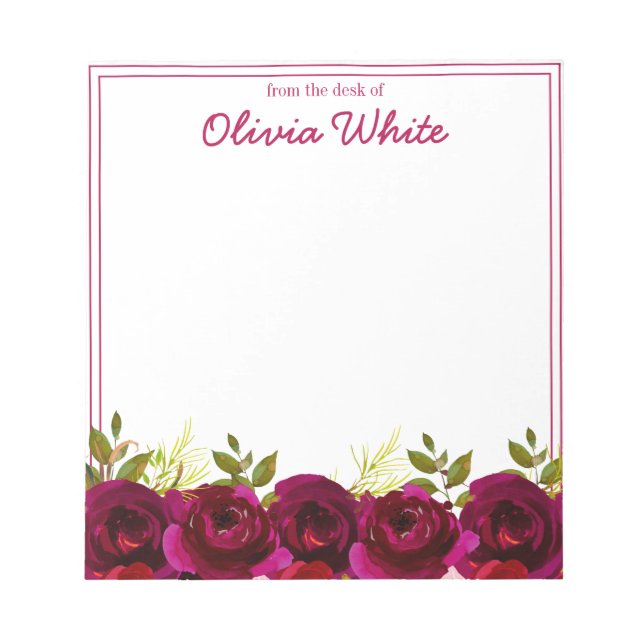 Personalised Name | From The Desk Of Notepad (Front)