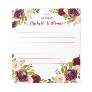 Personalised Name   From The Desk Of Notepad