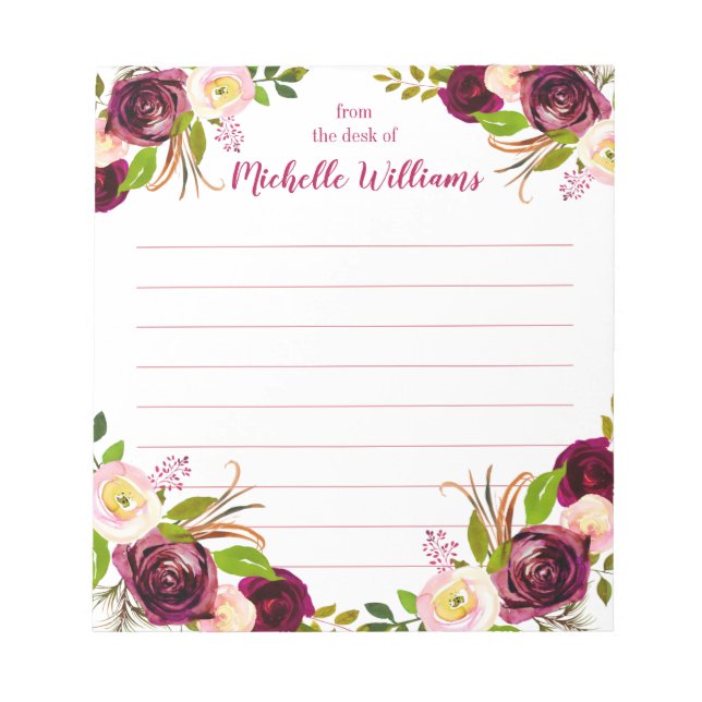 Personalised Name | From The Desk Of Notepad (Front)