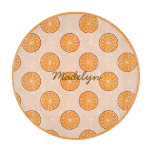 Personalised name fruit orange brown Cutting Board