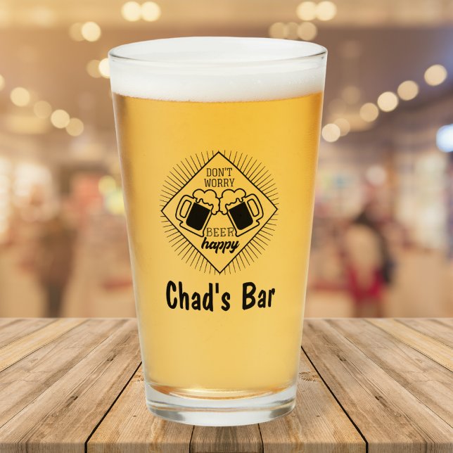 Personalised Name Funny Bar Beer Glass (Creator Uploaded)