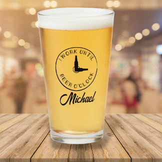 Personalised Name Funny Beer Glass