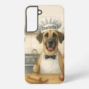 Personalised Name Funny Great Dane Dog Chef Samsung Galaxy Case