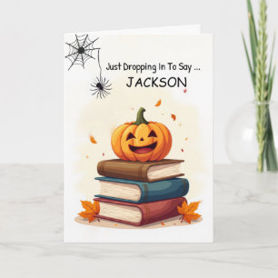 Personalised Name Funny Halloween Cute Spider Card