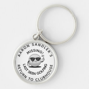 Personalised Name Funny Lost Golf Balls For Golfer Key Ring