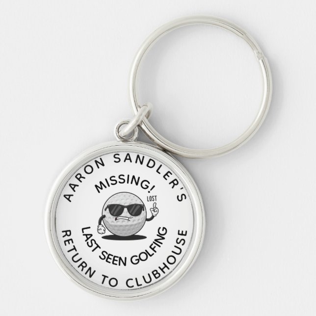 Personalised Name Funny Lost Golf Balls For Golfer Key Ring (Front)