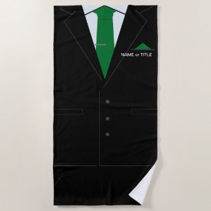 Personalised Name Funny Mens Beach Towel with Suit
