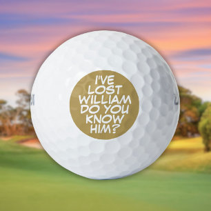 Personalised Name Funny Quote Gold Lost Golf Balls