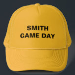 Personalised Name Game Day Yellow Trucker Hat<br><div class="desc">Game Day Yellow Trucker Hat.  Personalised.</div>
