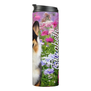 Personalised Name Garden Dweller Corgi Thermal Tumbler