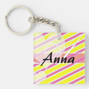 Personalised name Geometric Pattern Keychain