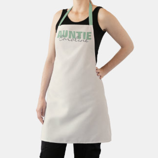 Personalised Name Gift for Aunt and Auntie Sage Apron