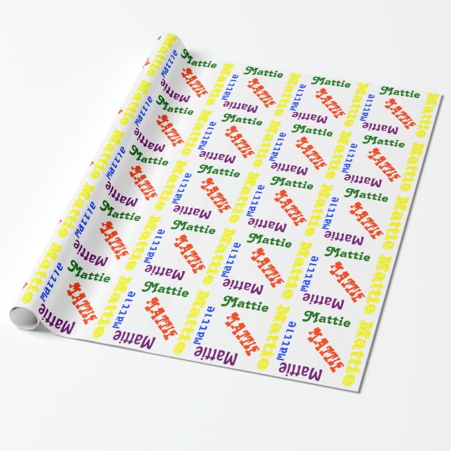Personalised Name Gift Wrap Paper (Unrolled)