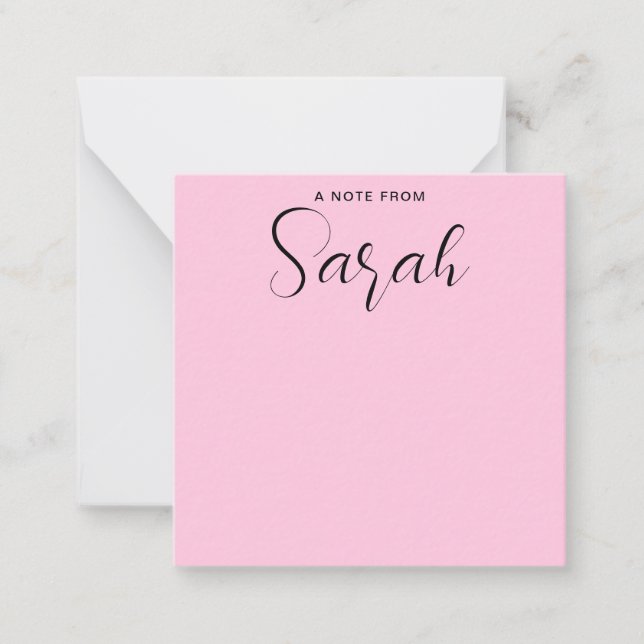 Personalised Name Girly Calligraphy Pink  Card (Front)