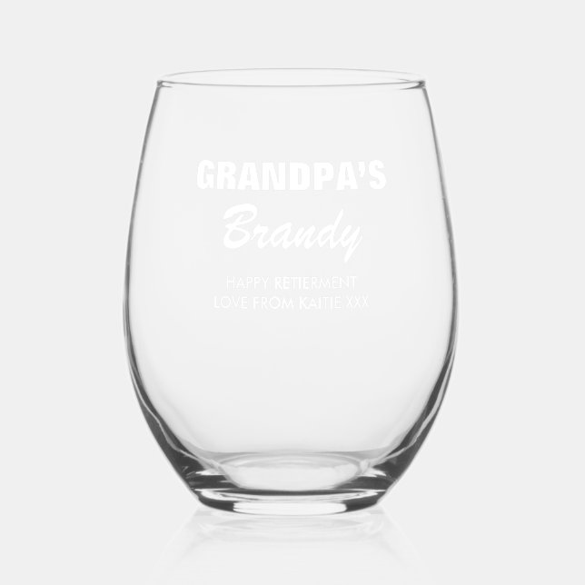 Personalised Name Glass Birthday Retirement Father (Front)