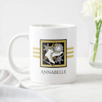 Personalised Name Gold Black White Ice Skating