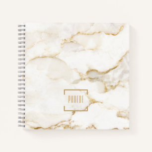 Personalised Name Gold Effect Marble Guestbook Notebook