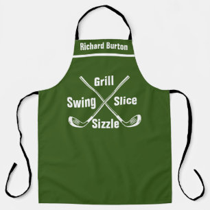 Personalised Name Golf Apron: Funny Golfer Chef Apron