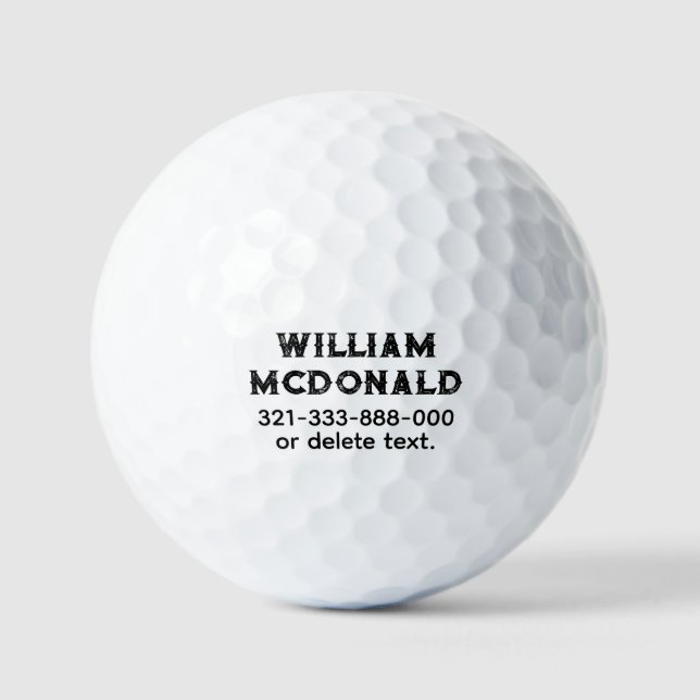 Personalised Name Golf Ball Template DISTRESSED 10 (Front)