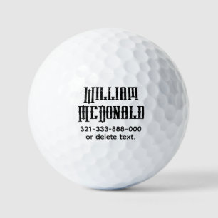 Personalised Name Golf Ball Template DISTRESSED 12