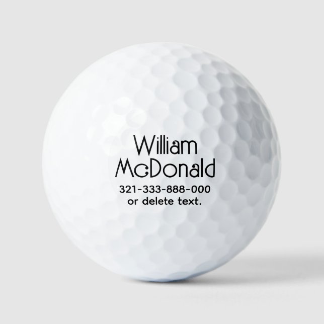 Personalised Name Golf Balls Template ART DECO 10 (Front)