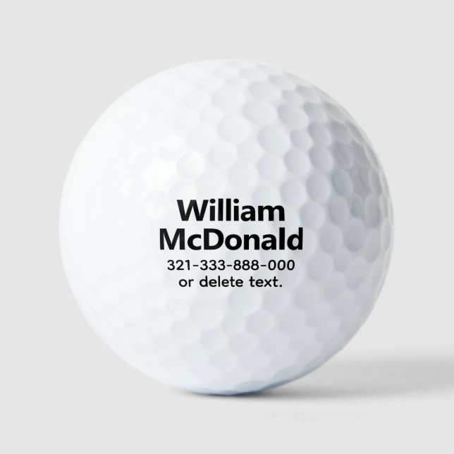 Personalised Name Golf Balls Template BOLD 17 (Front)