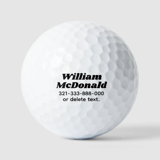 Personalised Name Golf Balls Template BOLD 26 (Front)