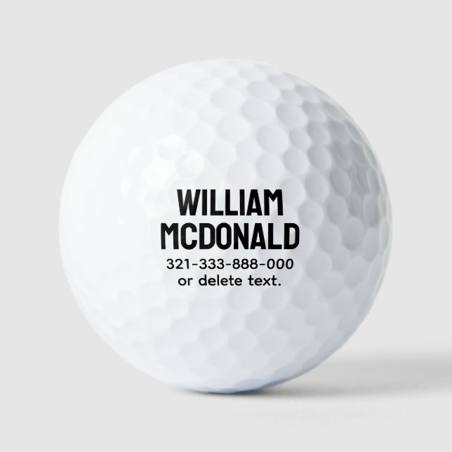 Personalised Name Golf Balls Template BOLD 27 (Front)
