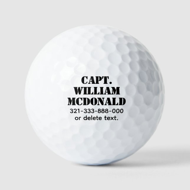 Personalised Name Golf Balls Template BOLD 28 (Front)