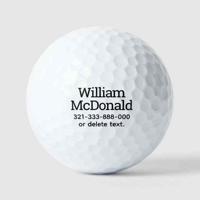 Personalised Name Golf Balls Template DISPLAY 13 (Front)