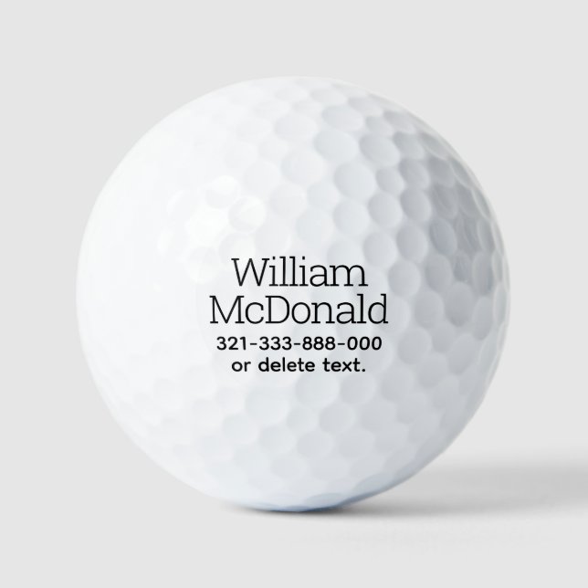 Personalised Name Golf Balls Template DISPLAY 14 (Front)