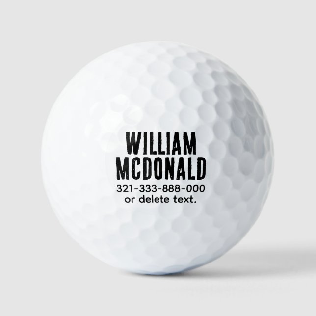 Personalised Name Golf Balls Template DISTRESSED 2 (Front)