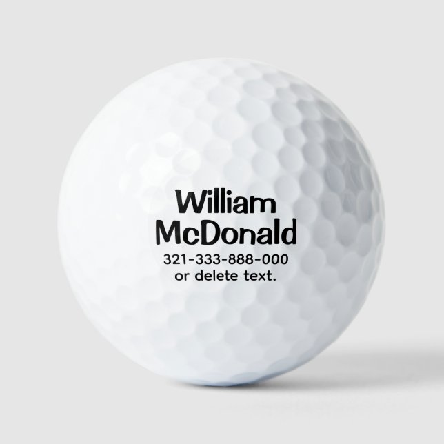 Personalised Name Golf Balls Template FUN RETRO 13 (Front)