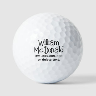 Personalised Name Golf Balls Template FUN RETRO 27