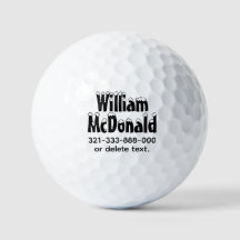 Personalised Name Golf Balls Template FUN RETRO 29