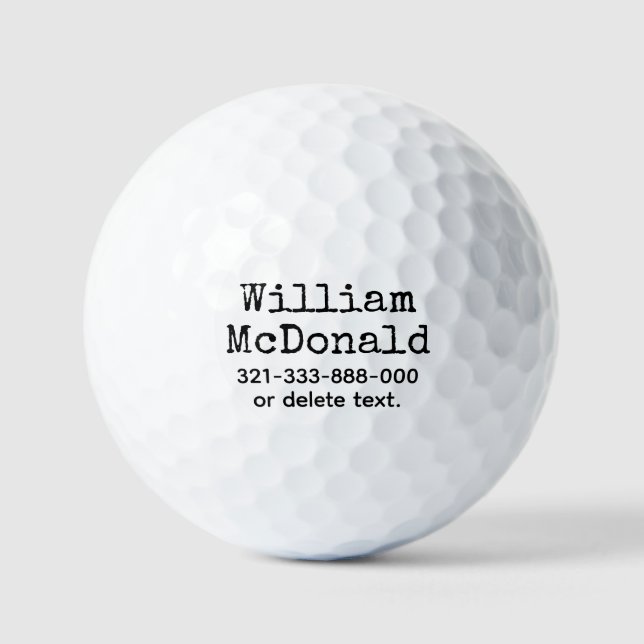 Personalised Name Golf Balls Template FUN RETRO 31 (Front)
