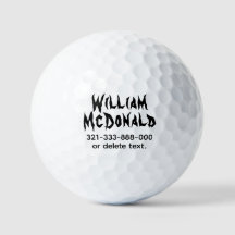 Personalised Name Golf Balls Template HORROR 3