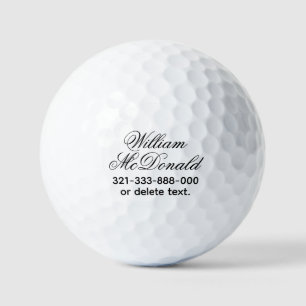Personalised Name Golf Balls Template SCRIPT 12