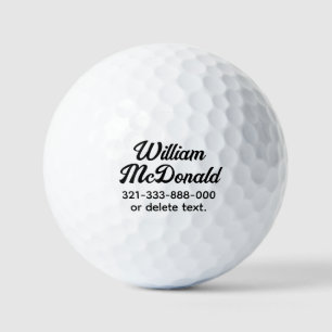 Personalised Name Golf Balls Template SCRIPT 25