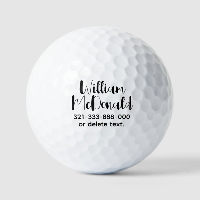 Personalised Name Golf Balls Template SCRIPT 34 (Front)