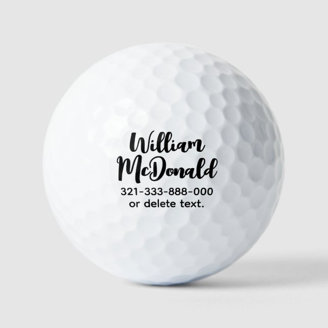 Personalised Name Golf Balls Template SCRIPT 38 (Front)