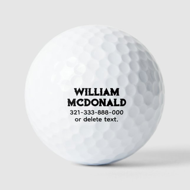 Personalised Name Golf Balls Template VINTAGE 11 (Front)